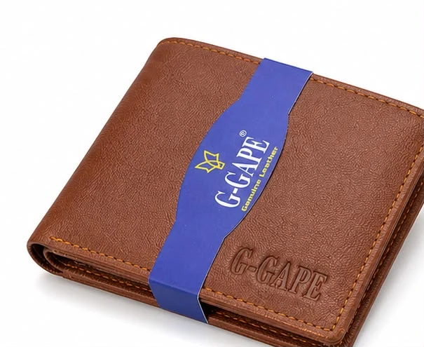 G GAPE LEATHER FOLDING WALLET BROWN, image 1