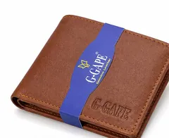 G GAPE LEATHER FOLDING WALLET BROWN 1