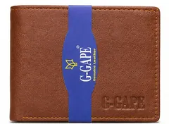 G GAPE LEATHER FOLDING WALLET BROWN 3