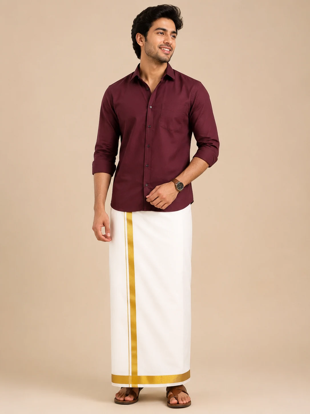 UATHAYAM MAHARAJ JARI GOLD 1.5, image 1