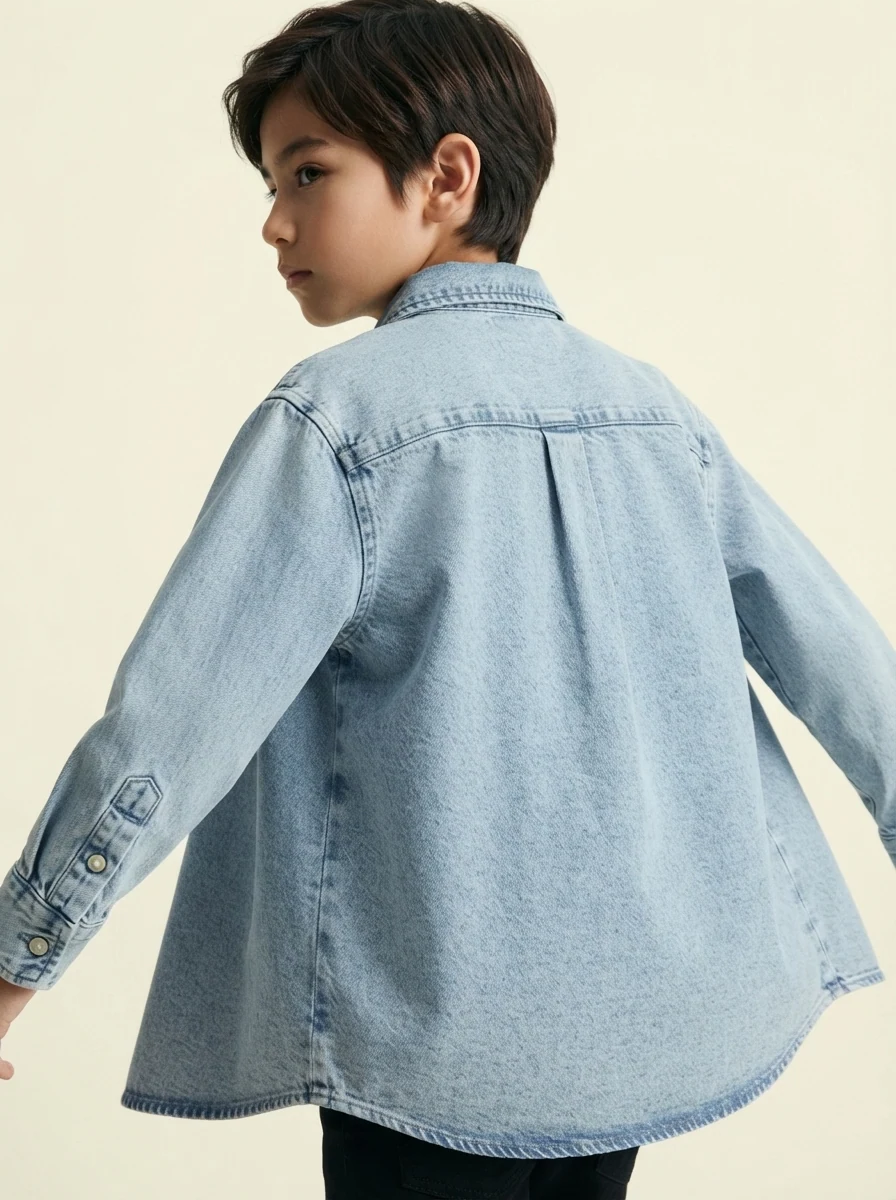 ATTOM KIDS DENIM F/S SHIRT, image 8