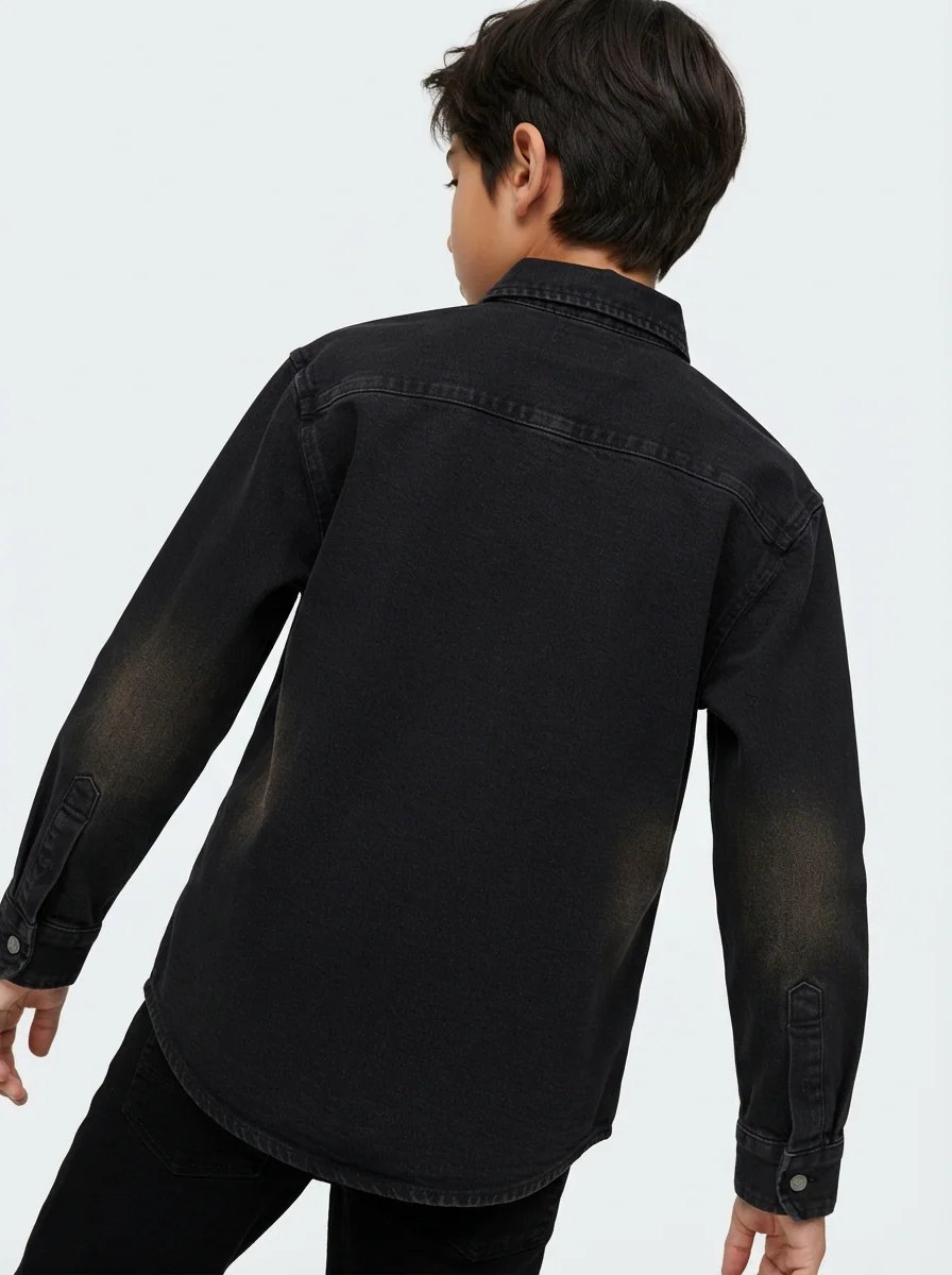ATTOM KIDS DENIM F/S SHIRT, image 2