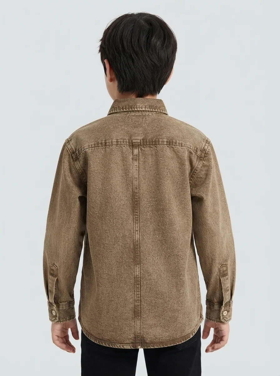 MON PET BOYS DENIM F/S SHIRT, image 2