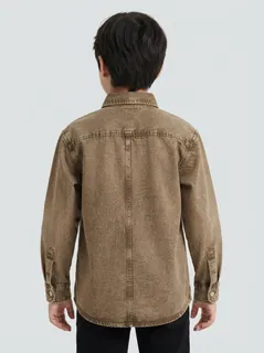 MON PET BOYS DENIM F/S SHIRT 2