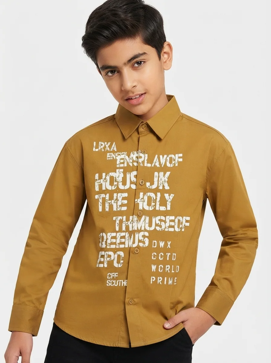 MON PET KIDS IMP PRINTN F/S SHIRT