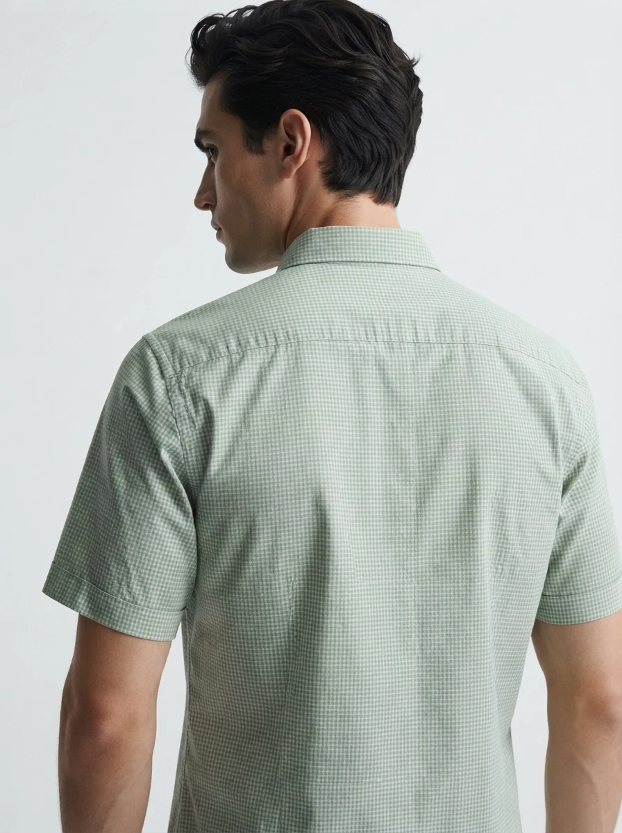 BELLIS MICRO CHECK H/S SHIRT-XL-GREY, image 2