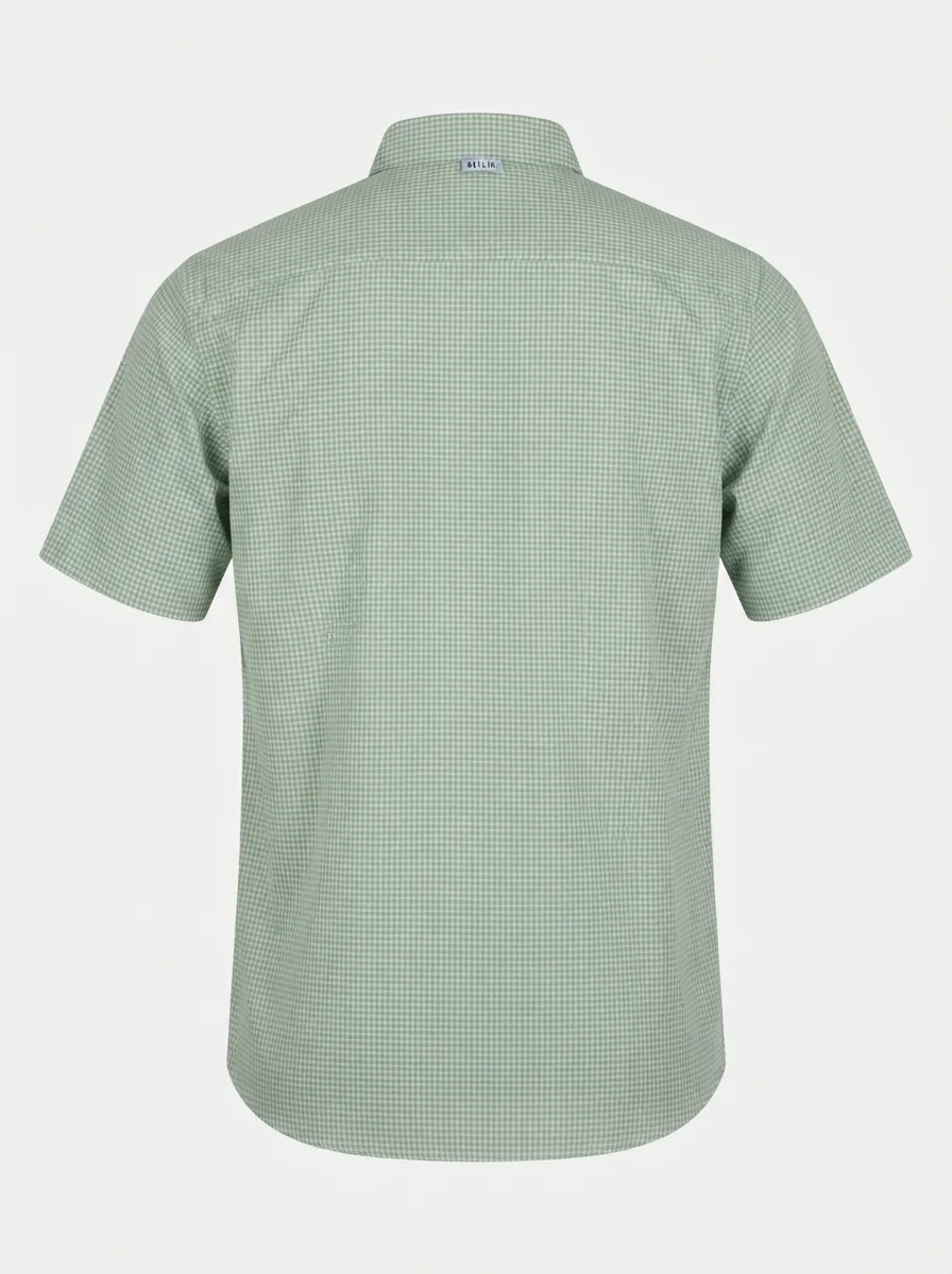 BELLIS MICRO CHECK H/S SHIRT-XL-GREY, image 4