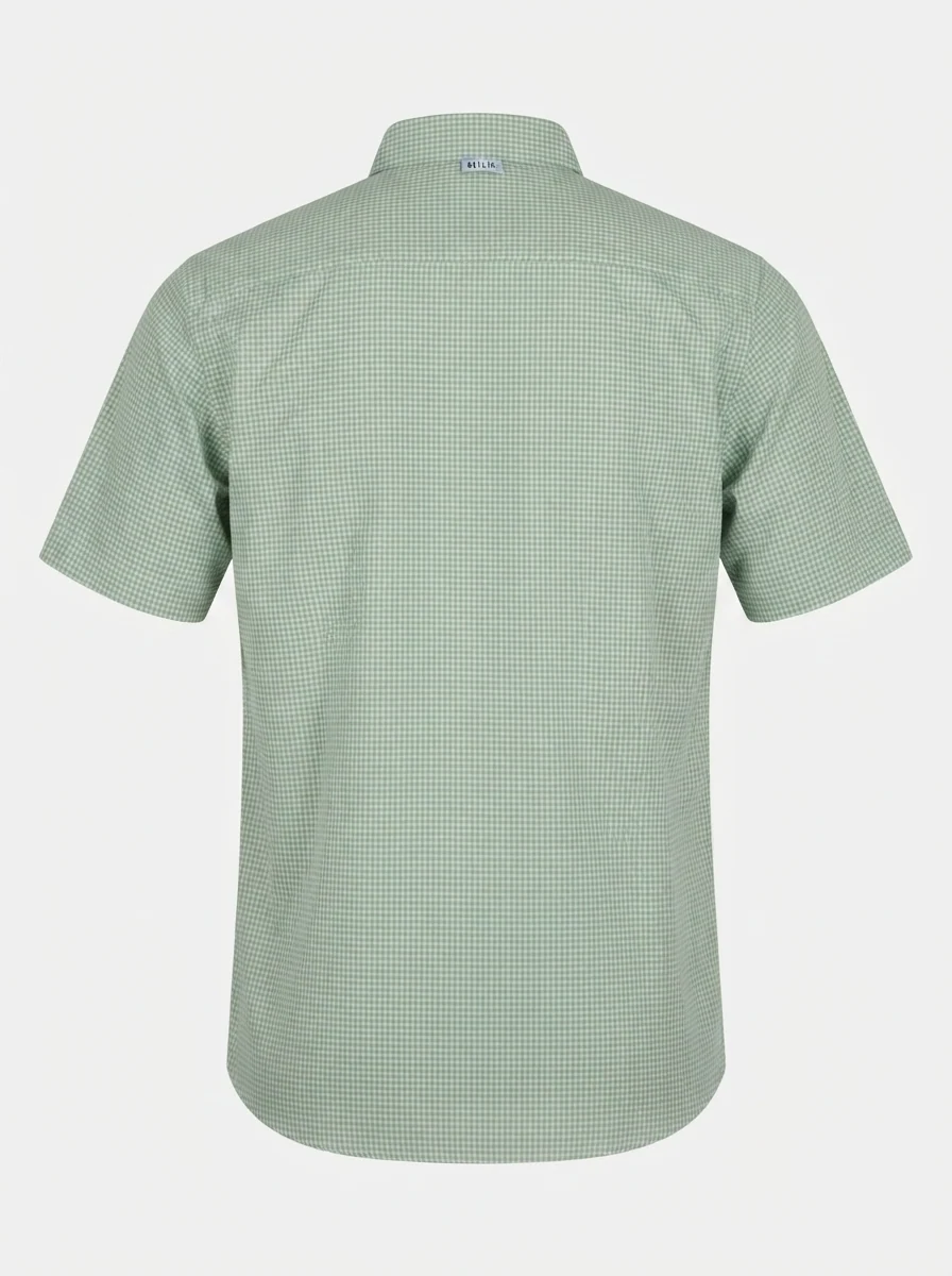 BELLIS MICRO CHECK H/S SHIRT-XL-GREY, image 4