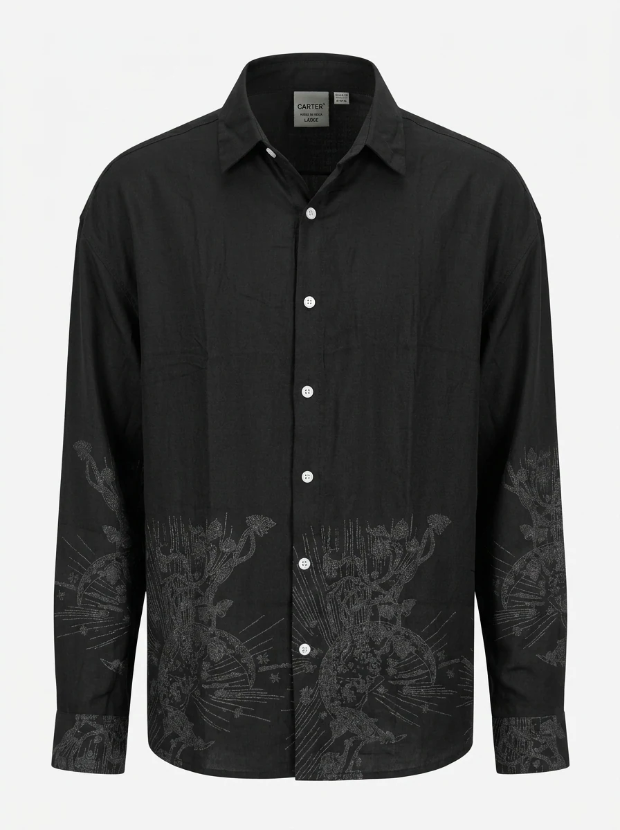 CADET IMP LINEN PRINT SHIRT F/S, image 3