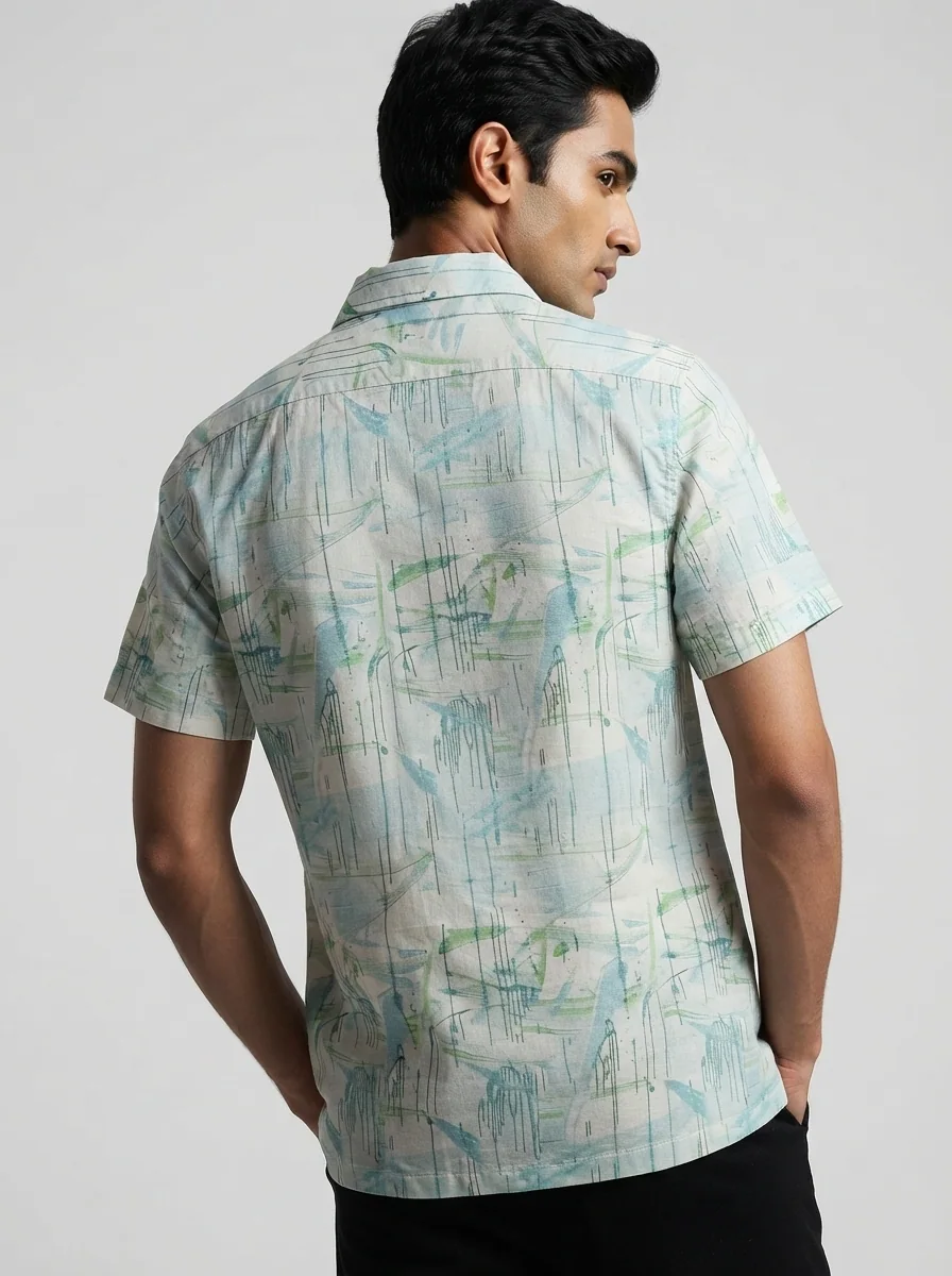 WHITE LEAF LINEN PRINT, image 2