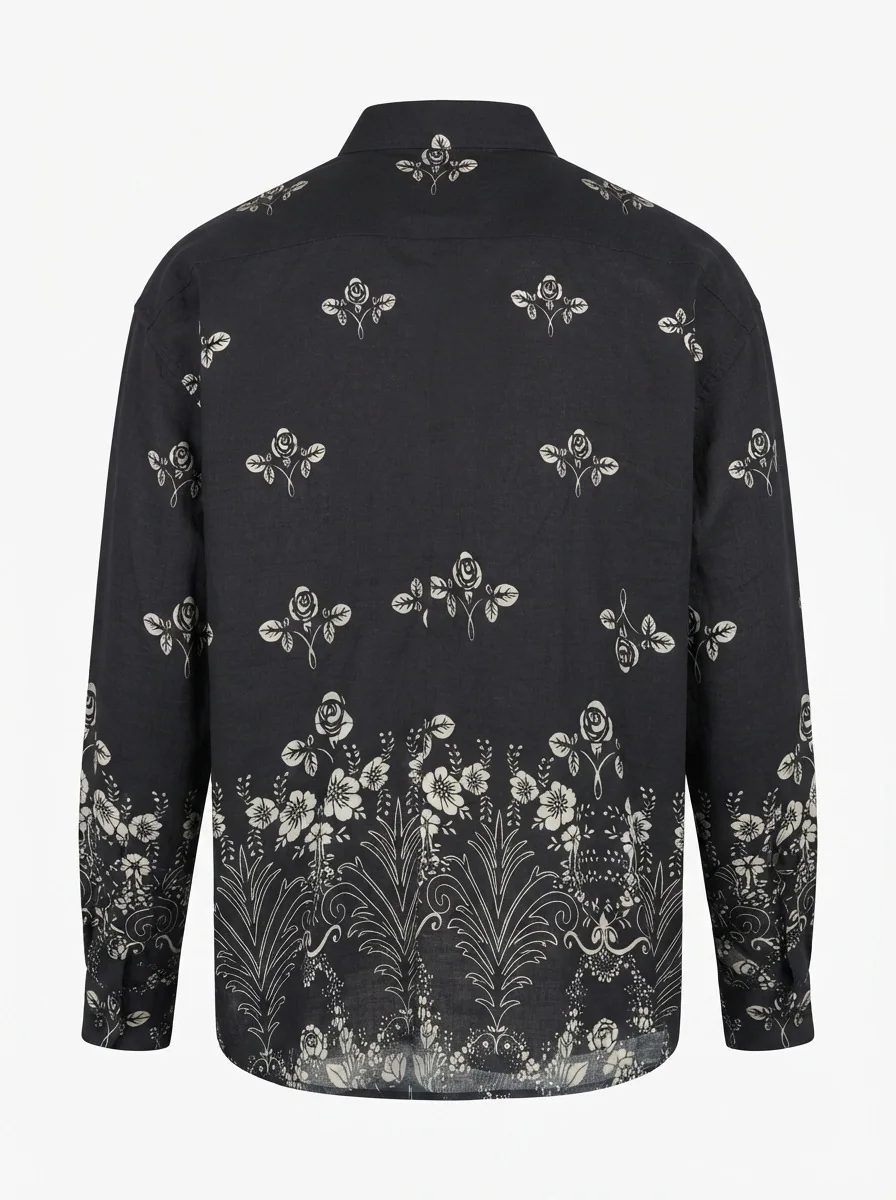 GR3619 CHARLLY IMP LINEN PRINT SHIRT F/S, image 4