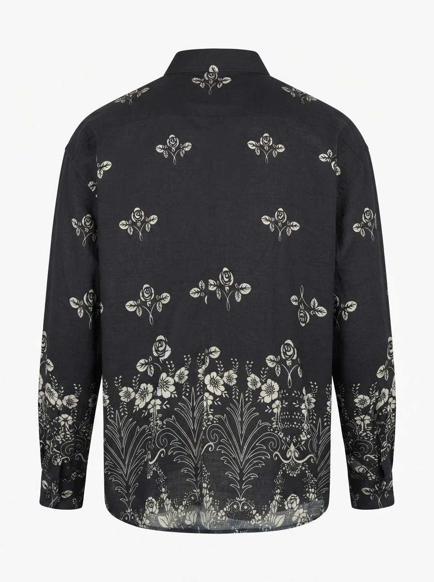 GR3619 CHARLLY IMP LINEN PRINT SHIRT F/S, image 4