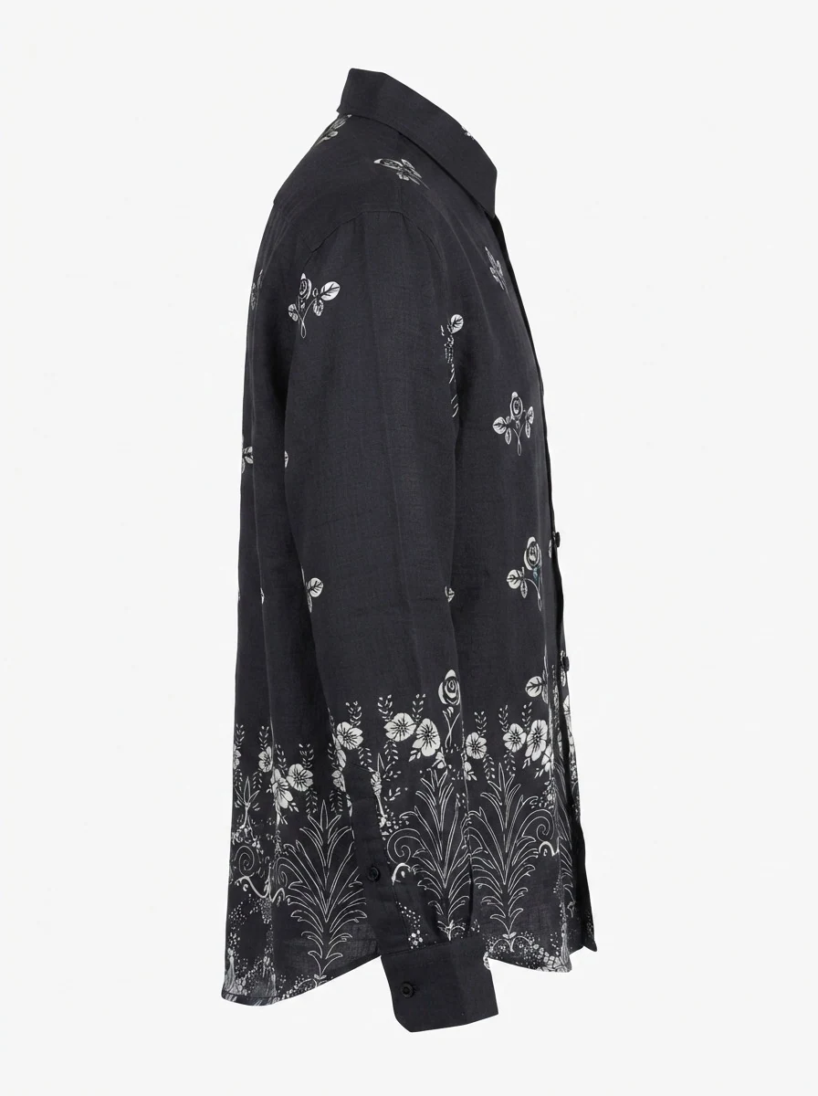 GR3619 CHARLLY IMP LINEN PRINT SHIRT F/S, image 5