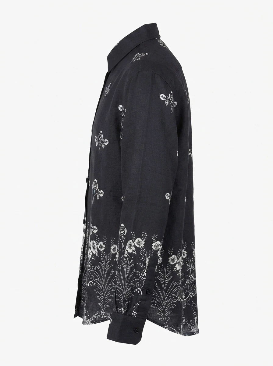 GR3619 CHARLLY IMP LINEN PRINT SHIRT F/S, image 6