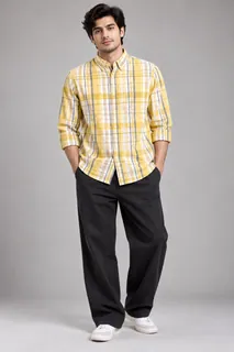 BELLIS LINEN CHECKS F/S SHIRT 1