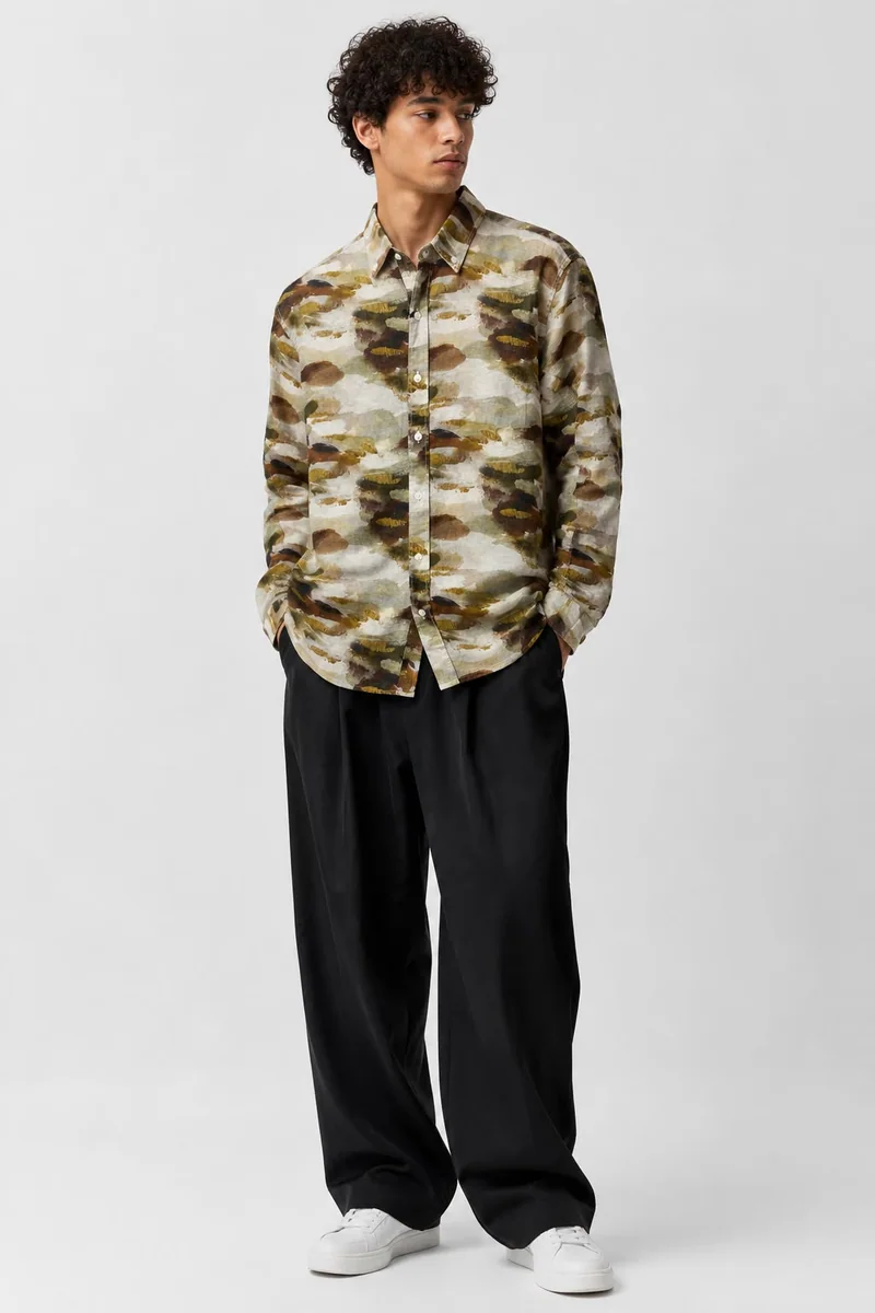 CAES LINEN PRINT SHIRT