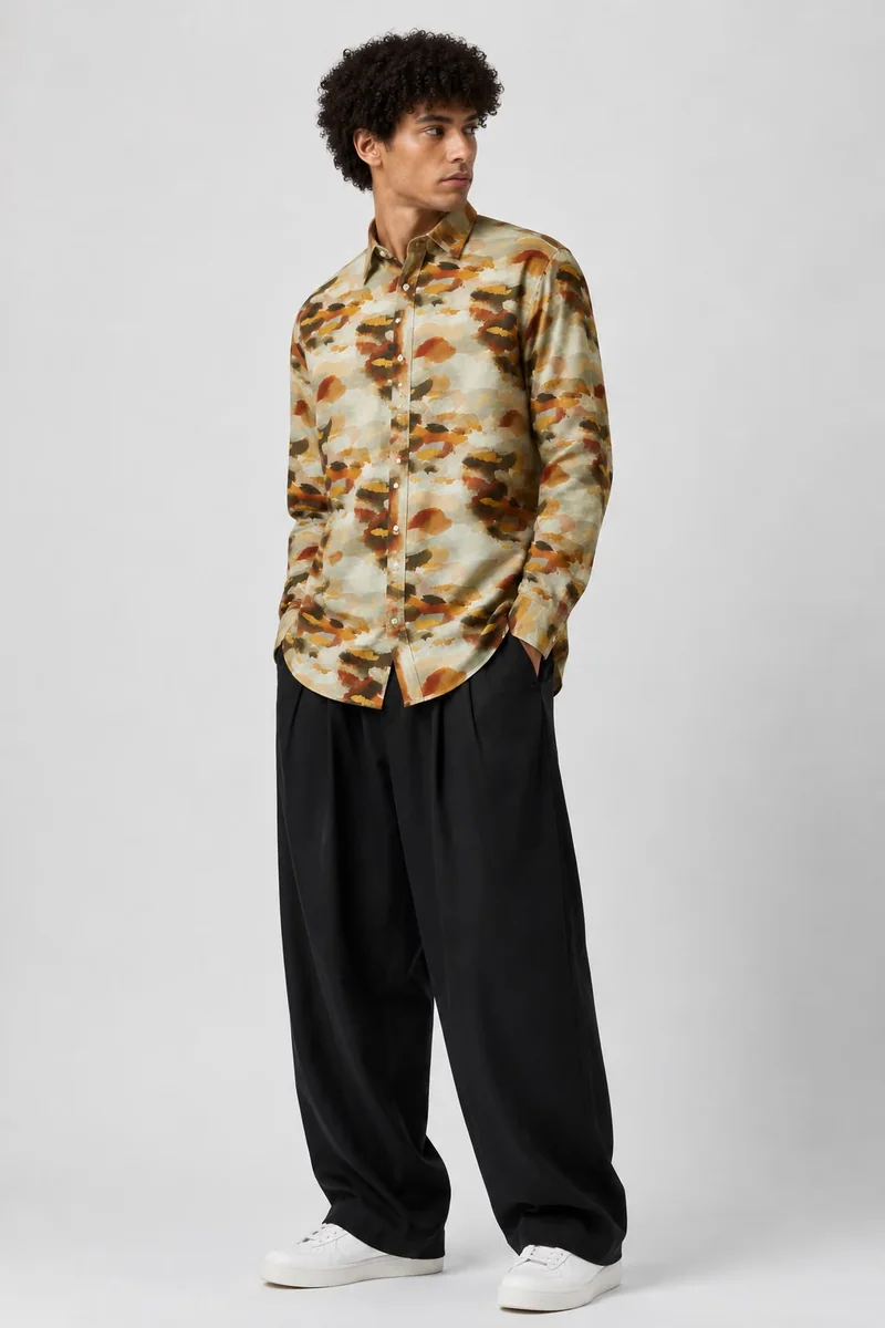 CAES LINEN PRINT SHIRT