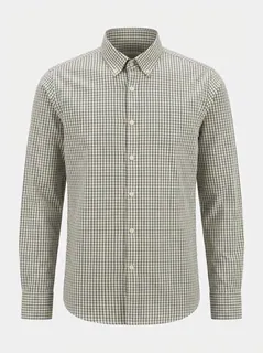 SKYDOT MICRO CHECK SHIRT F/S-L-CREAM&BLACK 3
