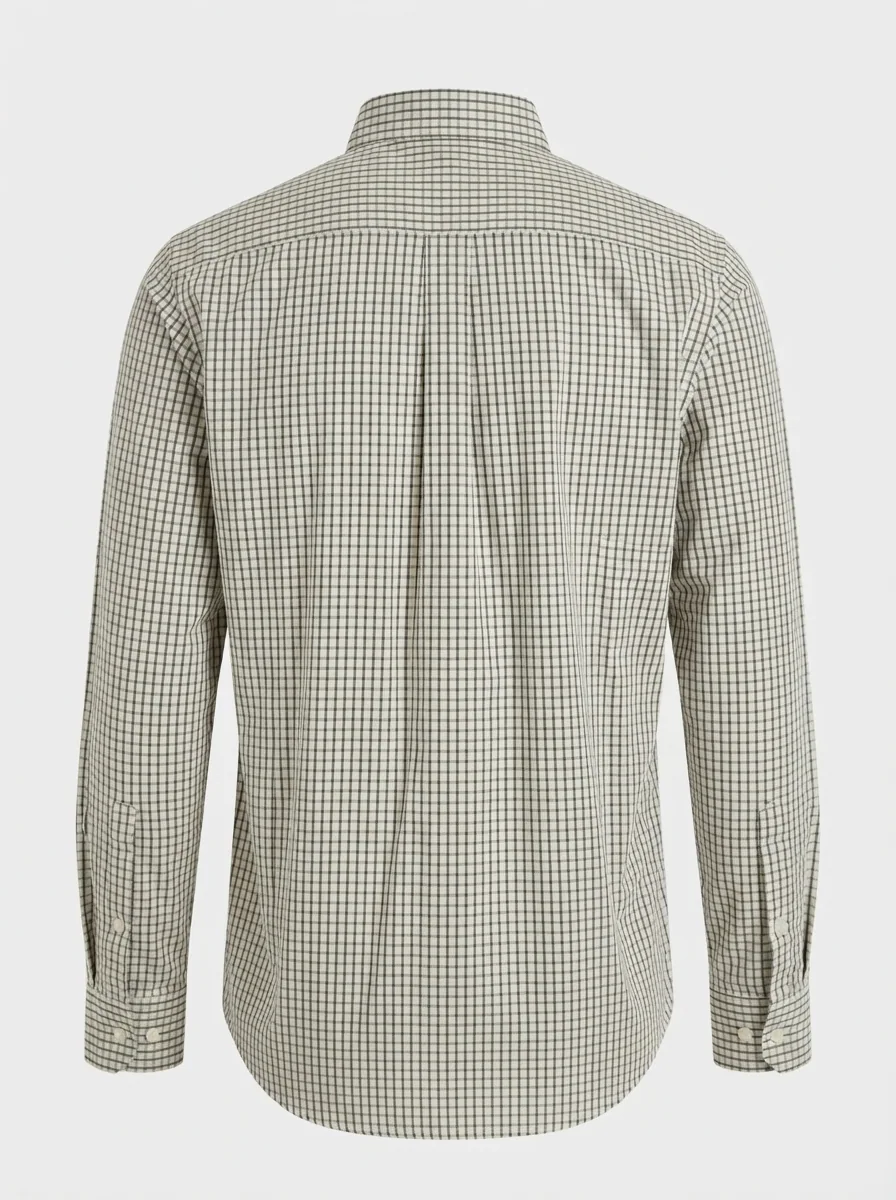 SKYDOT MICRO CHECK SHIRT F/S-L-CREAM&BLACK, image 4