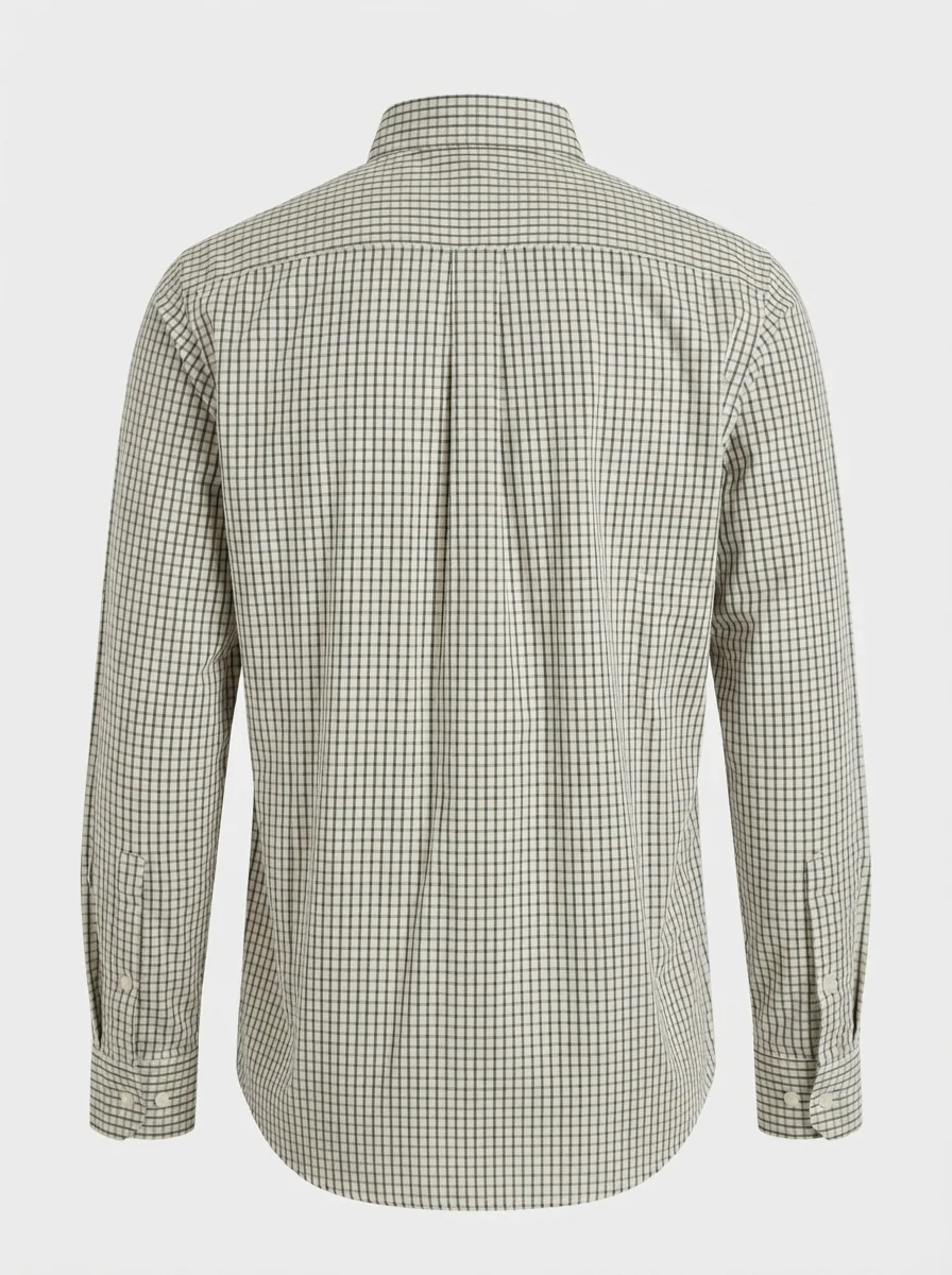 SKYDOT MICRO CHECK SHIRT F/S-L-CREAM&BLACK, image 4
