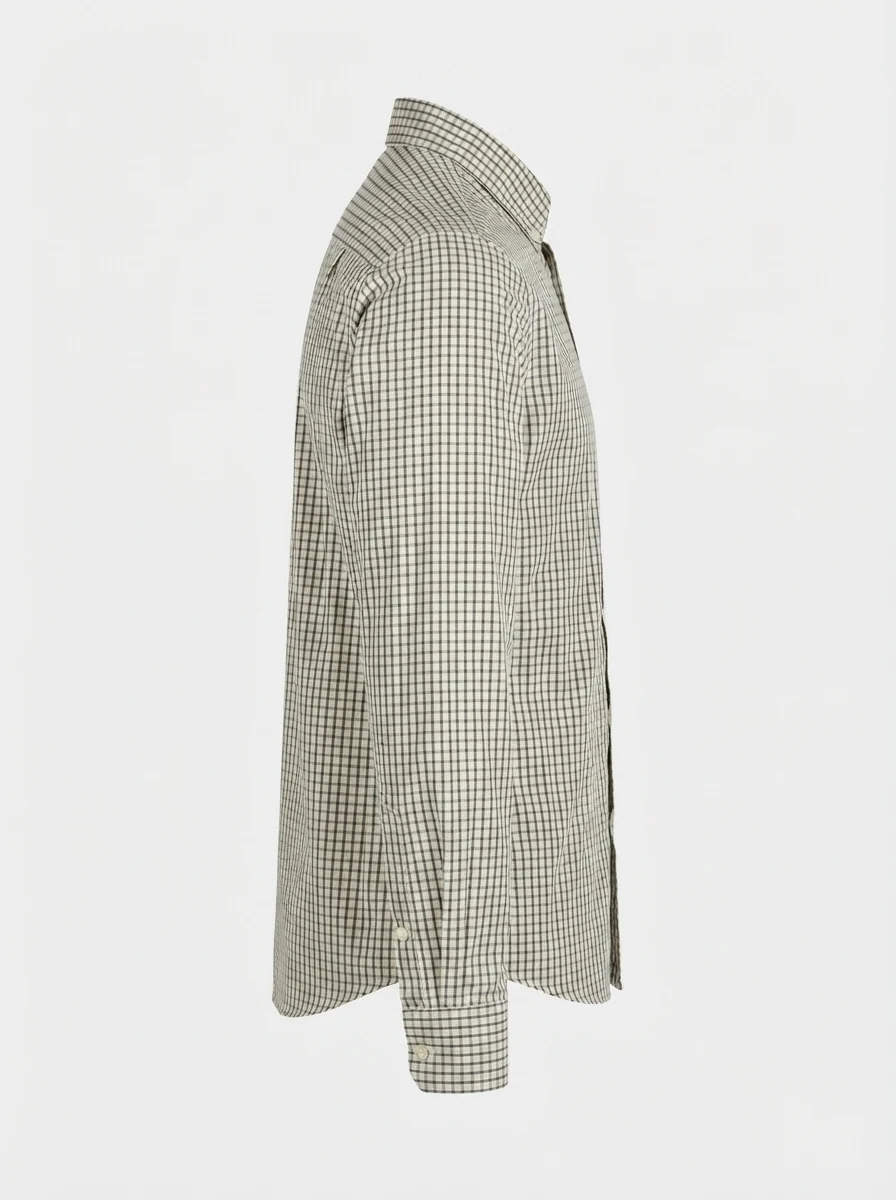 SKYDOT MICRO CHECK SHIRT F/S-L-CREAM&BLACK, image 5