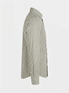 SKYDOT MICRO CHECK SHIRT F/S-L-CREAM&BLACK 5