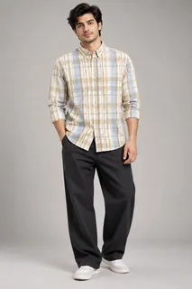 BELLIS LINEN CHECKS F/S SHIRT 1