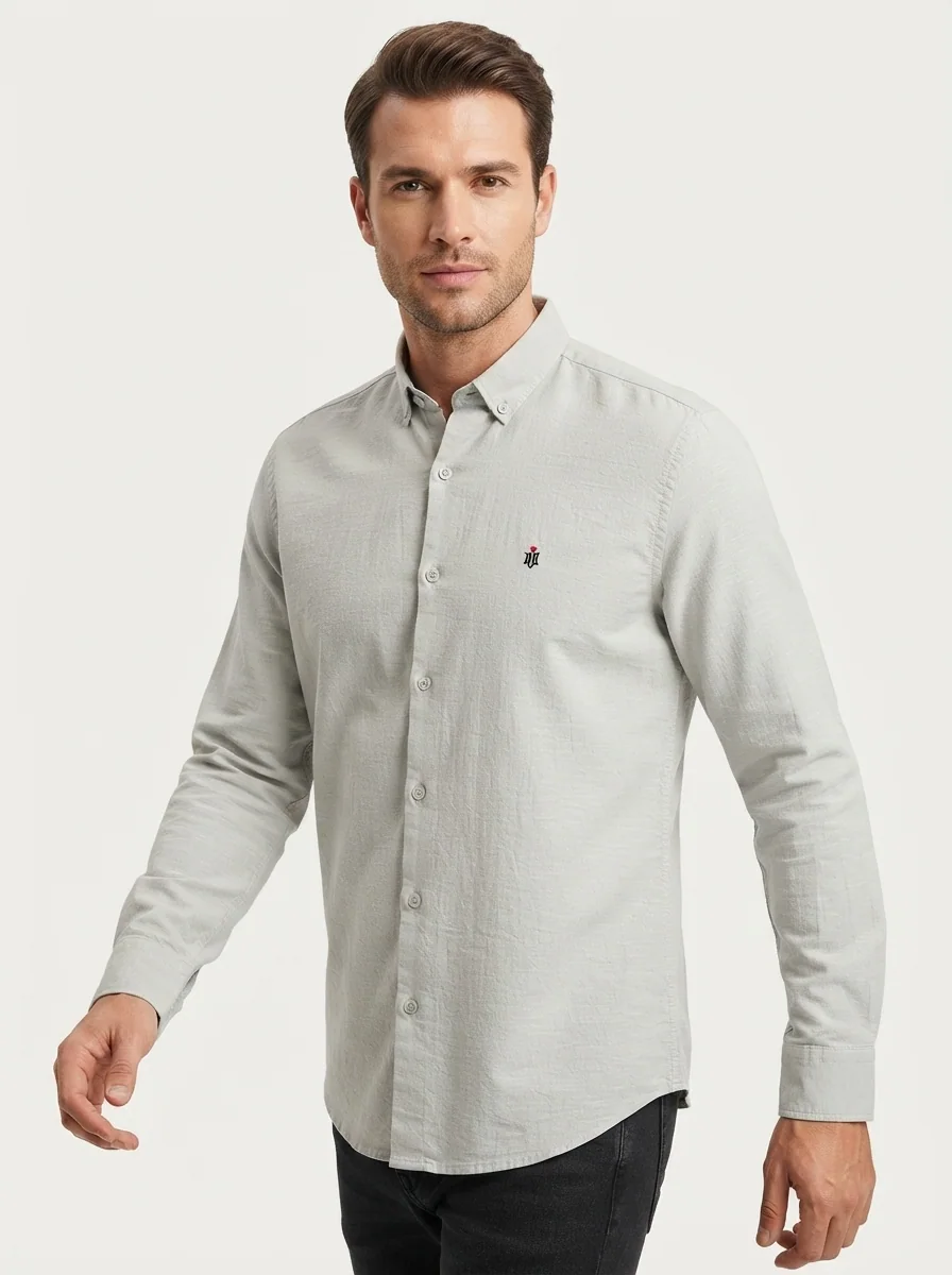 COCO CLUB LINEN PLAIN SHIRT F/S