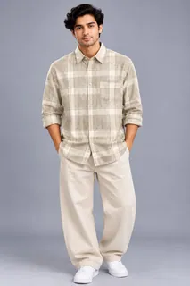 EGO POLY LYCRA CHECKS SHIRT F/S 1