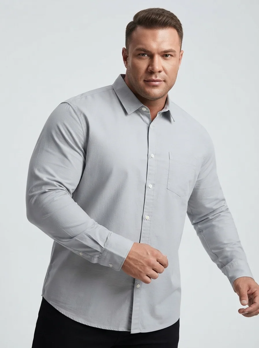 GR2059 CALZADO OXFORD PLAIN SHIRT M,L,XL,XXL, image 6