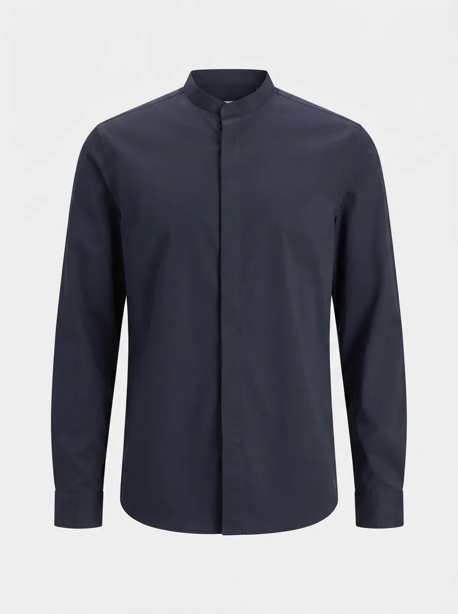 AUXOM SATIN PLAIN CHINESE SHIRT F/S, image 6