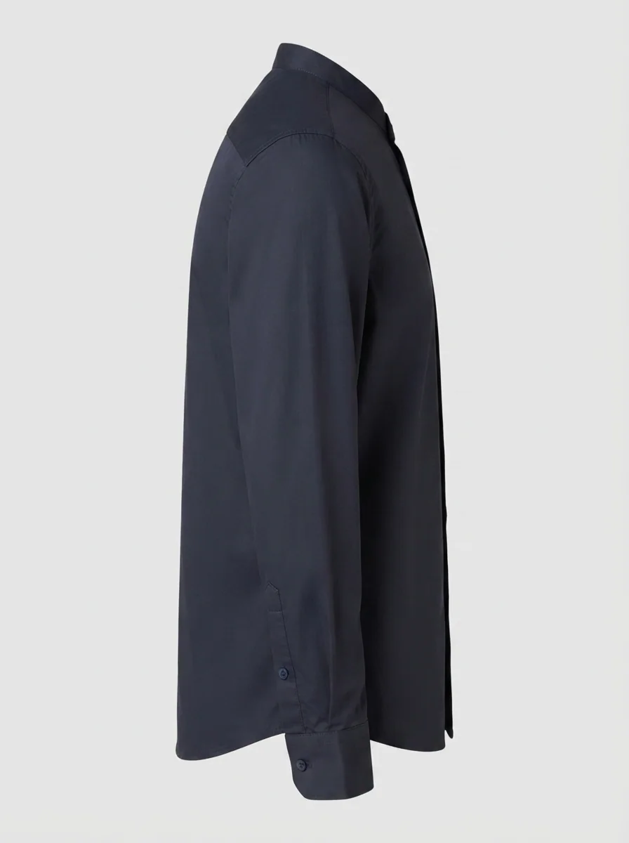 AUXOM SATIN PLAIN CHINESE SHIRT F/S, image 3