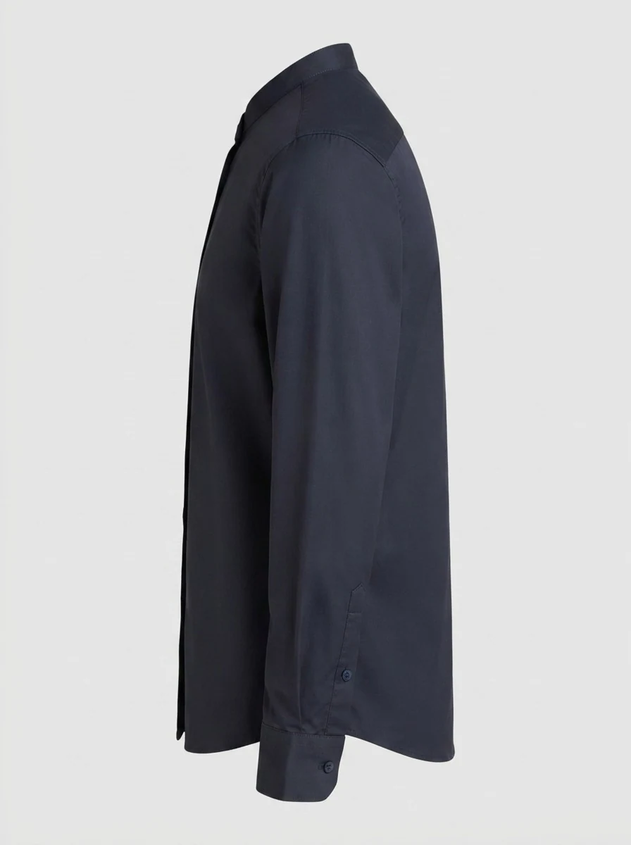 AUXOM SATIN PLAIN CHINESE SHIRT F/S, image 5