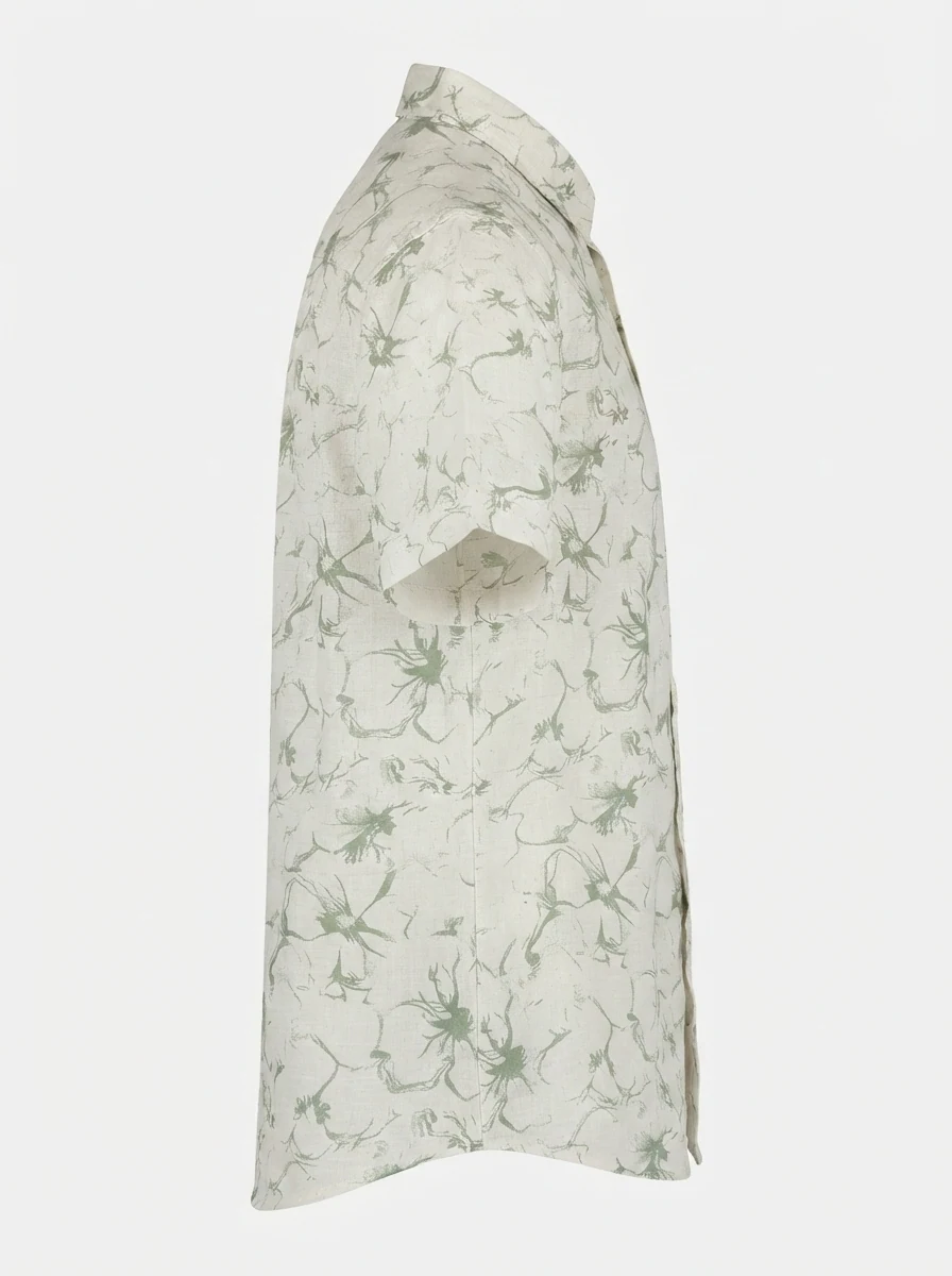 WHITE LEAF LINEN PRINT SHIRT H/S, image 5
