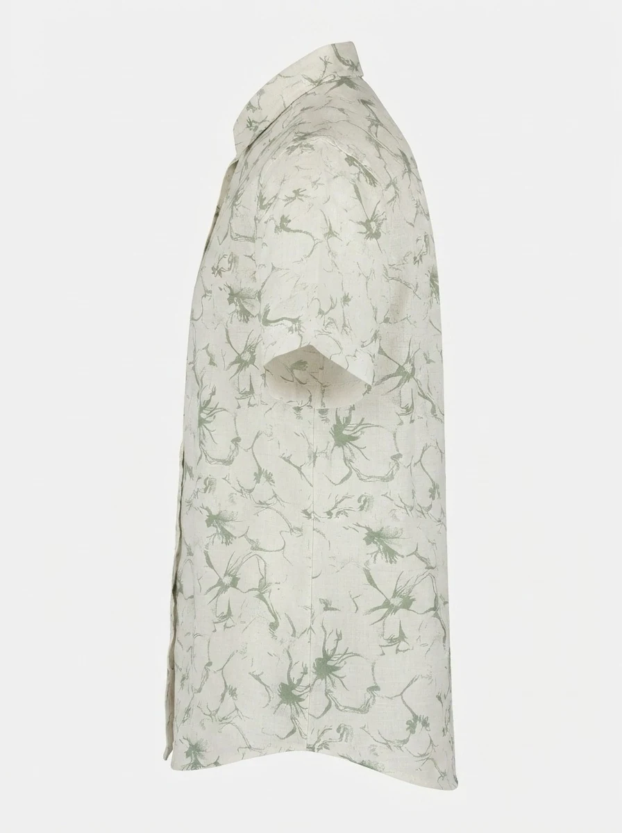 WHITE LEAF LINEN PRINT SHIRT H/S, image 6
