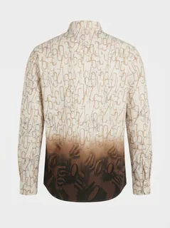 WHITE LEAF IMP PRINT SHIRT F/S-XXL-ORANGE&DARK BROWN 4