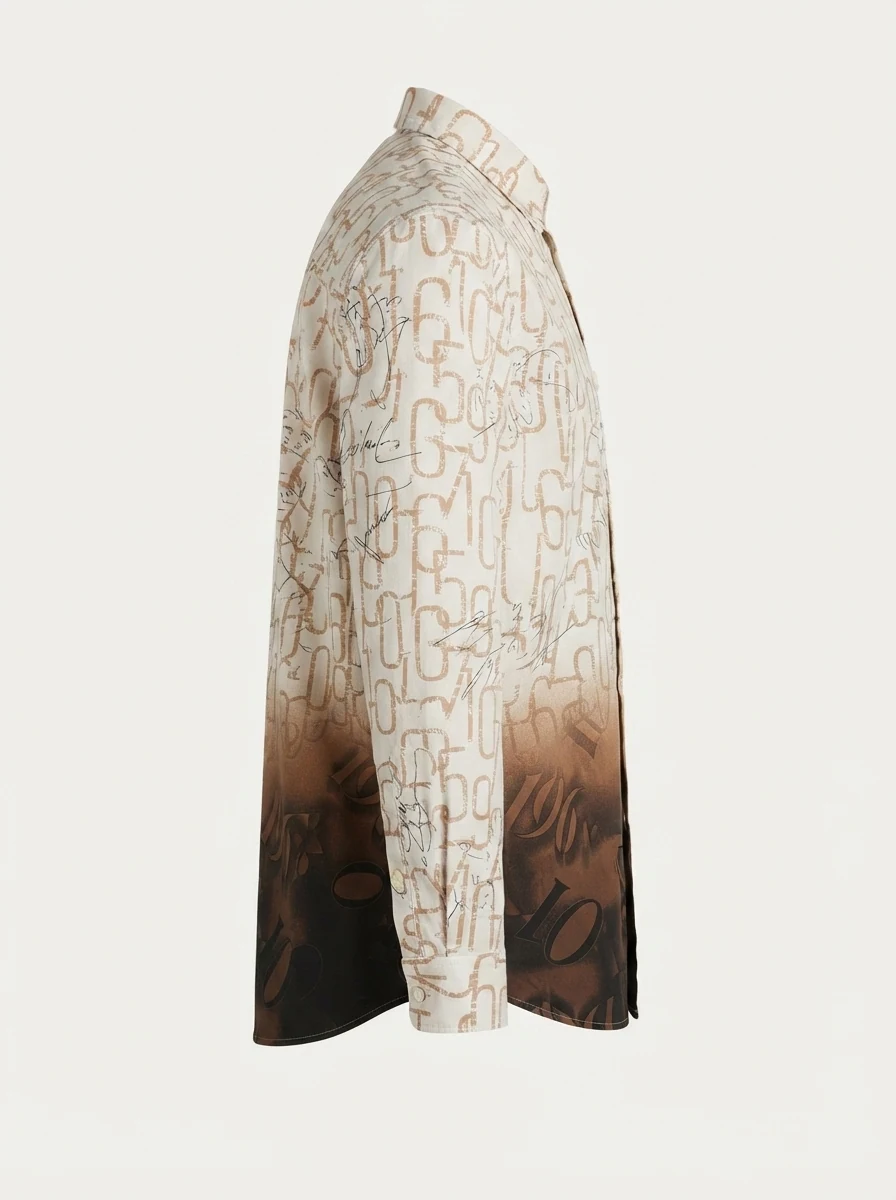 WHITE LEAF IMP PRINT SHIRT F/S-XXL-ORANGE&DARK BROWN, image 5