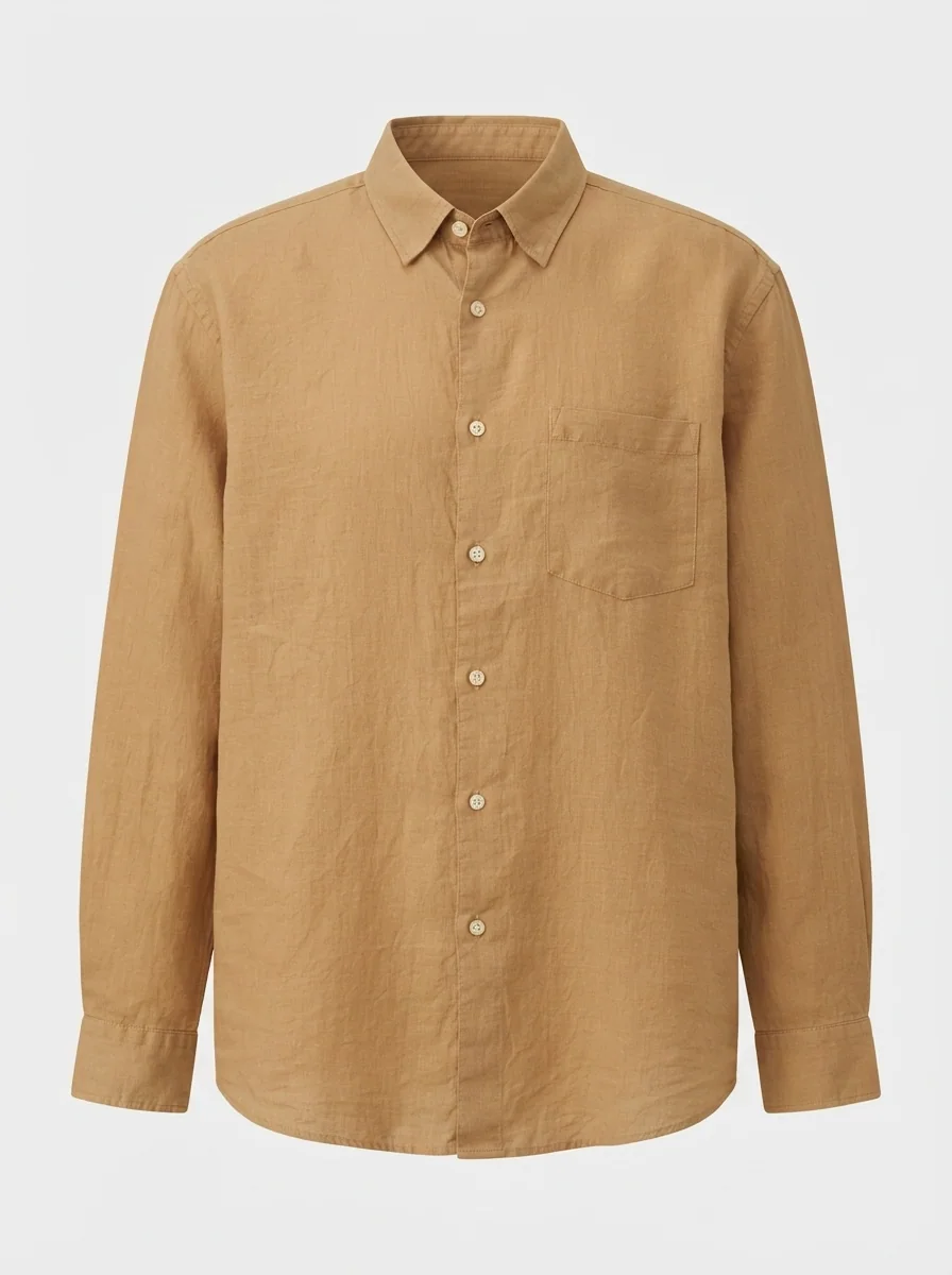 BELLI'S K11 LINEN SHIRT 588000 BIG SIZE-2XL-MAROON, image 3