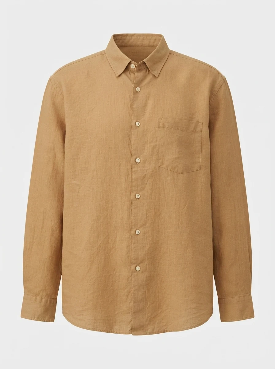BELLI'S K11 LINEN SHIRT 588000 BIG SIZE-2XL-MAROON, image 3