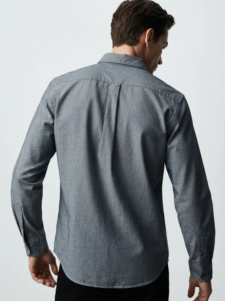 NOW AND THEN PLAIN SHIRT-L-DARK GREY, image 3