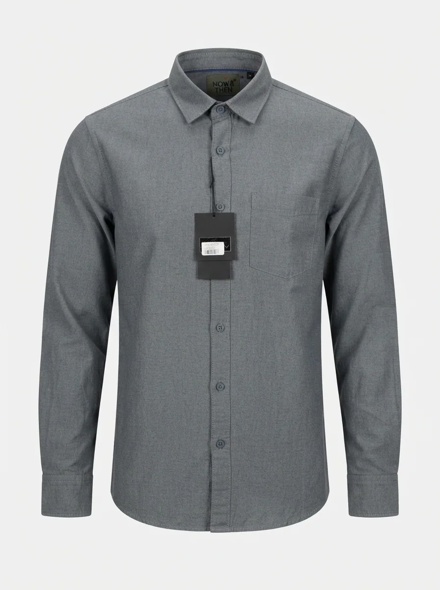 NOW AND THEN PLAIN SHIRT-L-DARK GREY, image 5