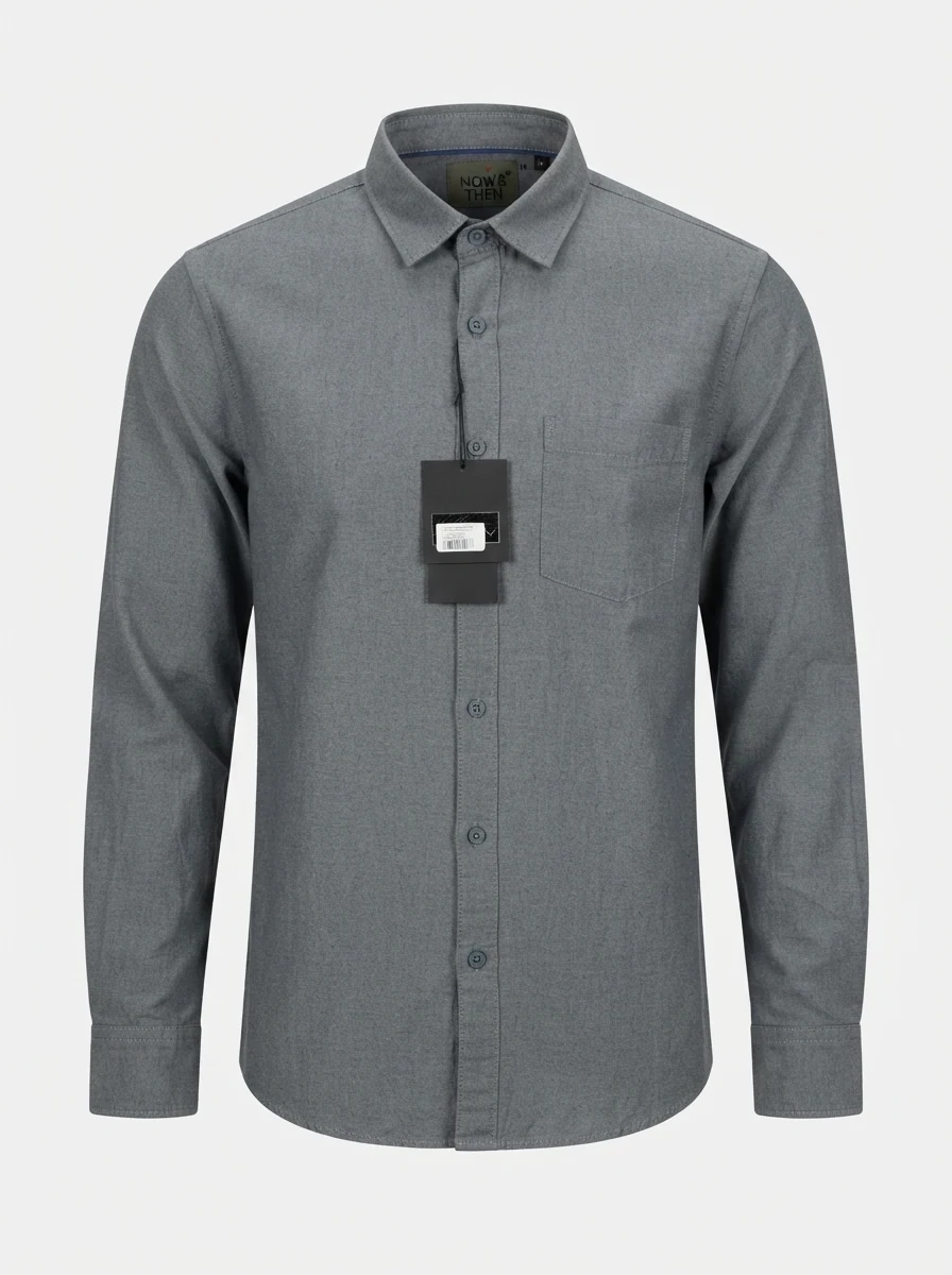 NOW AND THEN PLAIN SHIRT-L-DARK GREY, image 5