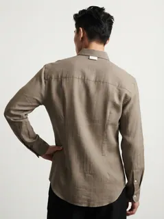 HIEND IMP LINEN SHIRT-S-KHAKI 2