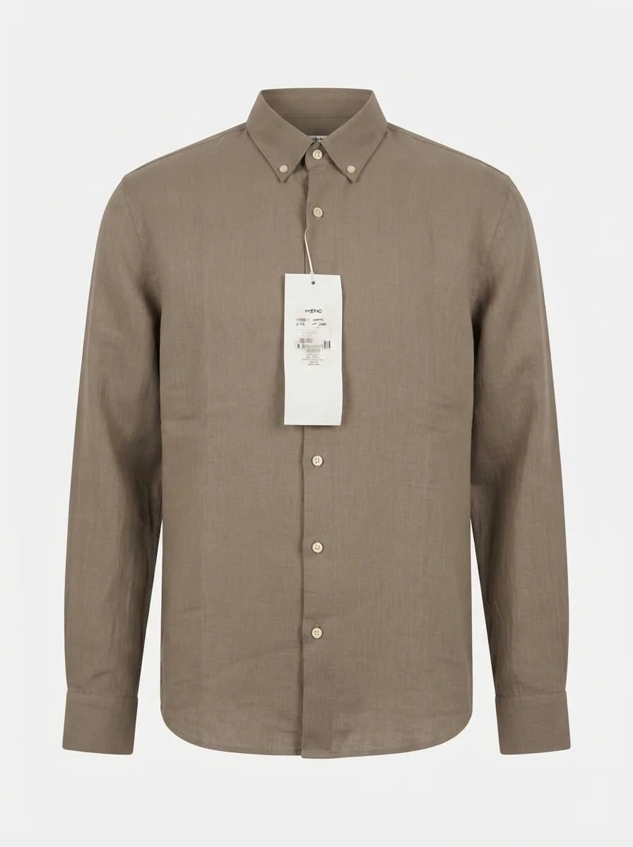 HIEND IMP LINEN SHIRT-S-KHAKI, image 3