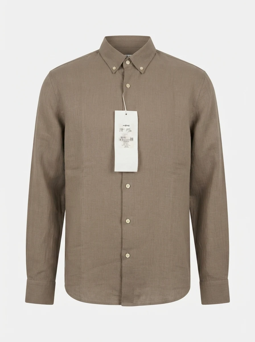 HIEND IMP LINEN SHIRT-S-KHAKI, image 3