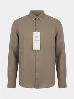 HIEND IMP LINEN SHIRT-S-KHAKI 3