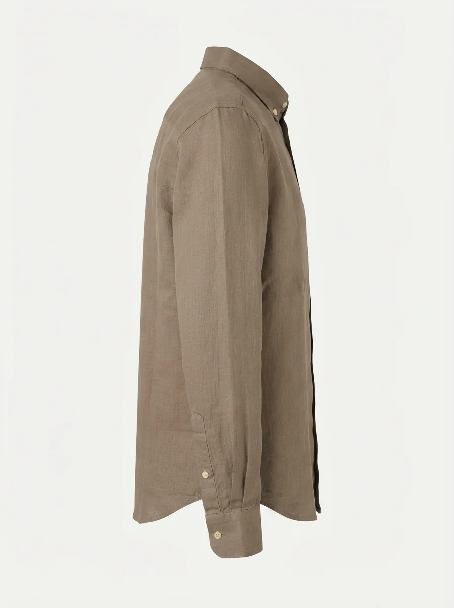 HIEND IMP LINEN SHIRT-S-KHAKI, image 5