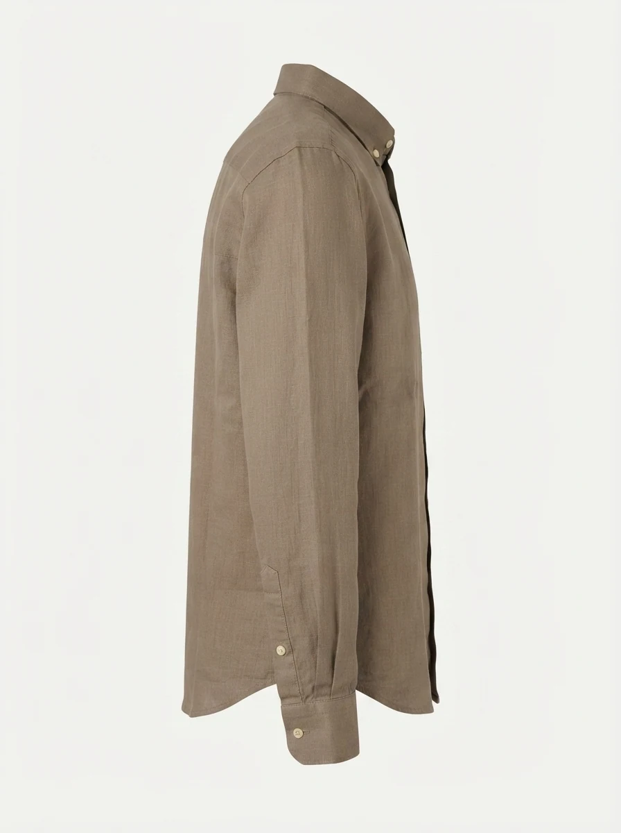 HIEND IMP LINEN SHIRT-S-KHAKI, image 5