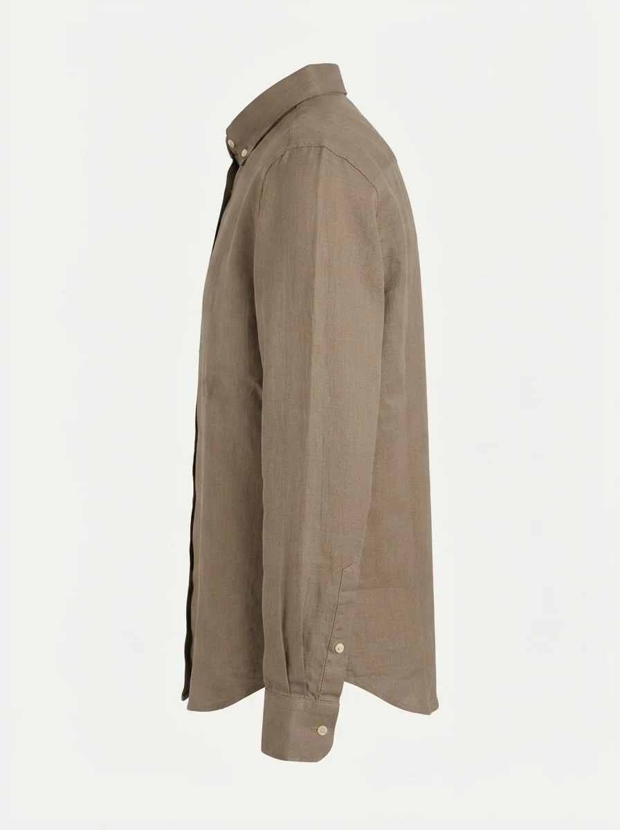 HIEND IMP LINEN SHIRT-S-KHAKI, image 6