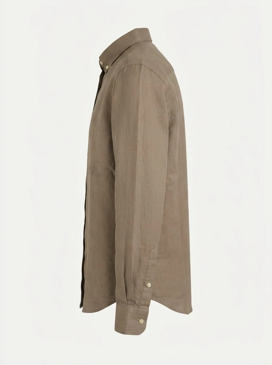 HIEND IMP LINEN SHIRT-S-KHAKI, image 6
